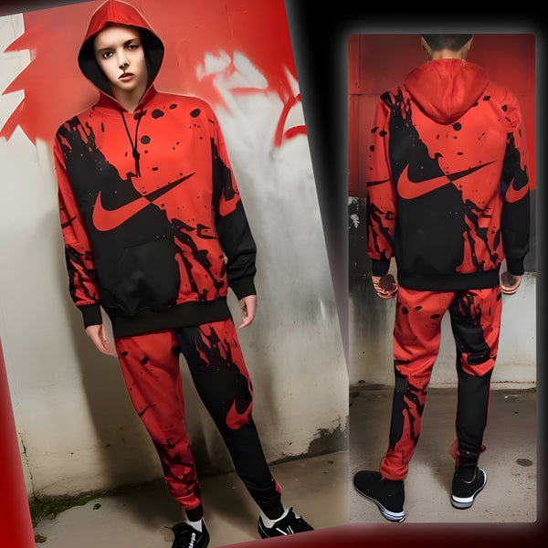 ^SWOOSH^ JOGGER SWEATSUITS FOR WOMEN (HOODED) (FLEECY SOFT LINED)