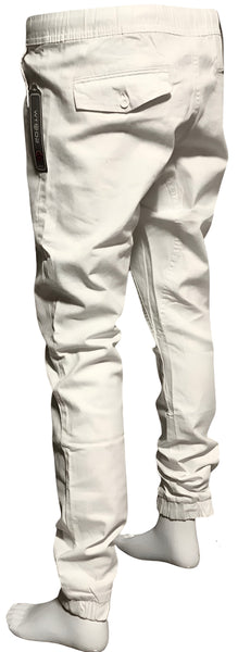 ^WT02^ (WHITE) COTTON JOGGER PANTS