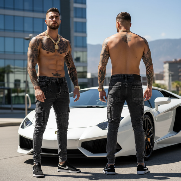 *ONE CULTURE* ~MOTO STYLE~ •RIPPED DENIM JEANS•