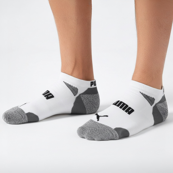*PUMA* ANKLE SOCKS (BLACK-GREY-WHITE) (10” LONG)