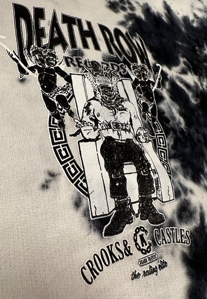 *CROOKS & CASTLES* (WHITE-BLUE TIE DYE) *DEATH ROW* COTTON SHORTS