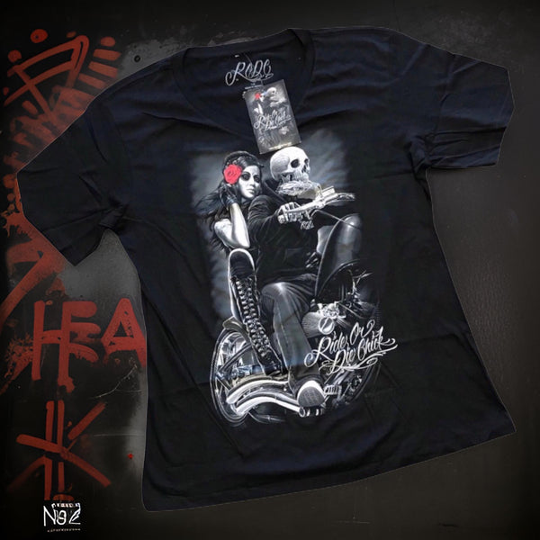 *DGA* (BLACK) ~RIDE OR DIE CHICK~ T-SHIRT (WOMEN'S)