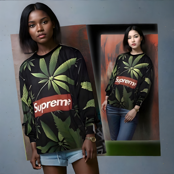 ^$UPR3M3^ ~WEED LEAF~ LONG SLEEVE TEES