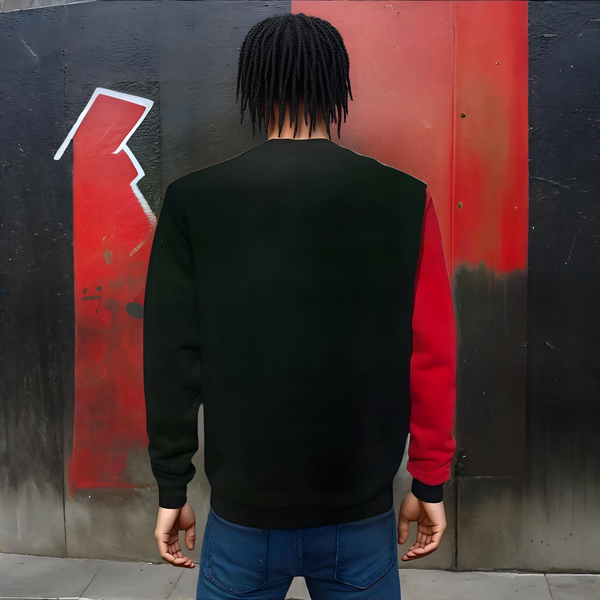 ^KOODOO^ (RED-MULTI) LUXURY CREWNECK SWEATSHIRTS (EMBROIDERY)