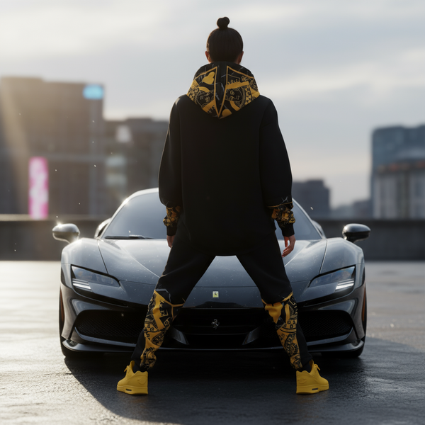 •QUEEN OF HEARTS• LUXURY *GOLD* CUT & SEW SWEATSUITS (EMBROIDERED LOGOS)