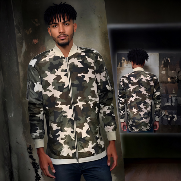^ELWOOD^ NYLON ZIP UP SPRING JACKETS (MILITARY CAMOUFLAGE)