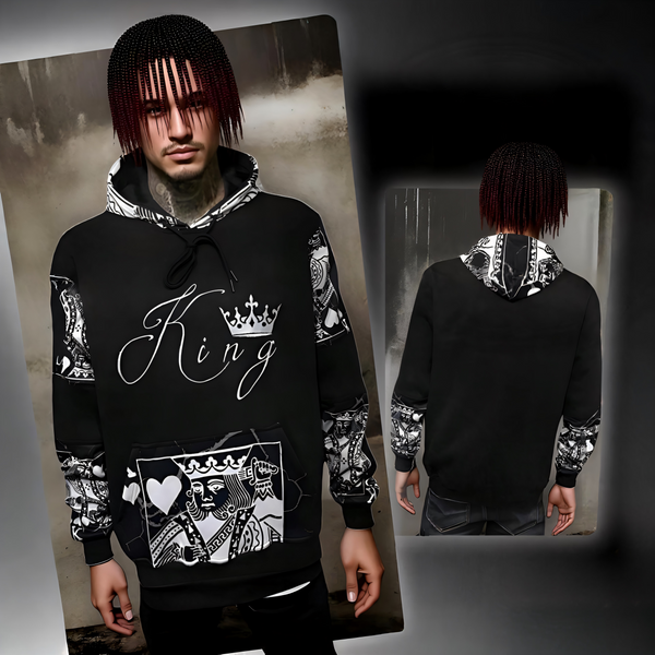^KING OF HEARTS^ LUXURY PULLOVER HOODIES LUX (CUT & SEW) (EMBROIDERED LOGO)