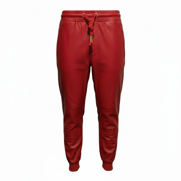 *WELL ESTABLISHED* (RED PLEATHER) •JOGGER PANTS•