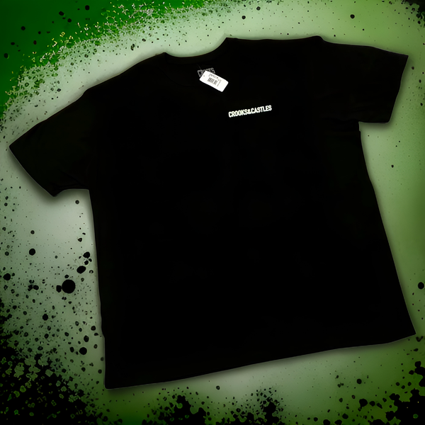 *CROOKS & CASTLES* (BLACK) ~GLOW CORE WEED LOGO~ TEES FOR MEN