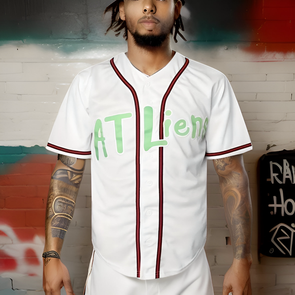 ^OUTKAST ATLIENS 96^ Button Up Baseball Jerseys (Stitched Logos & Numbers)