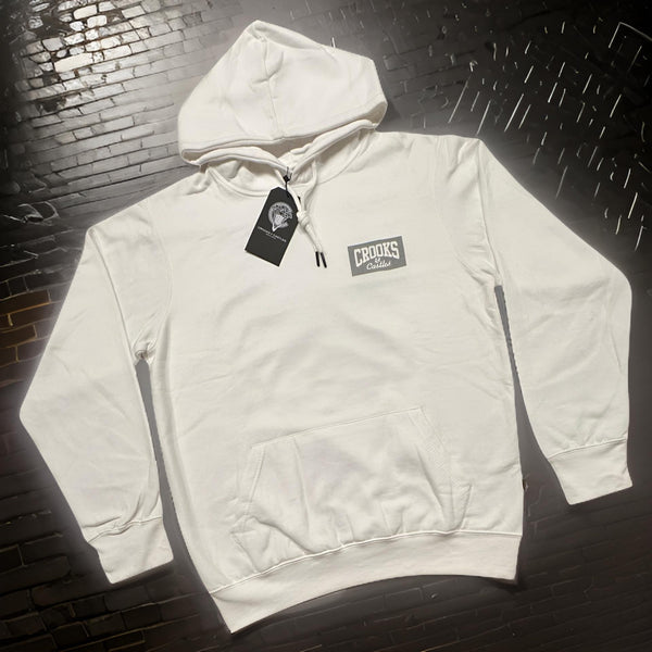 *CROOKS & CASTLES* (WHITE) ~GALACTIC MEDUSA~ PULLOVER HOODIES FOR MEN