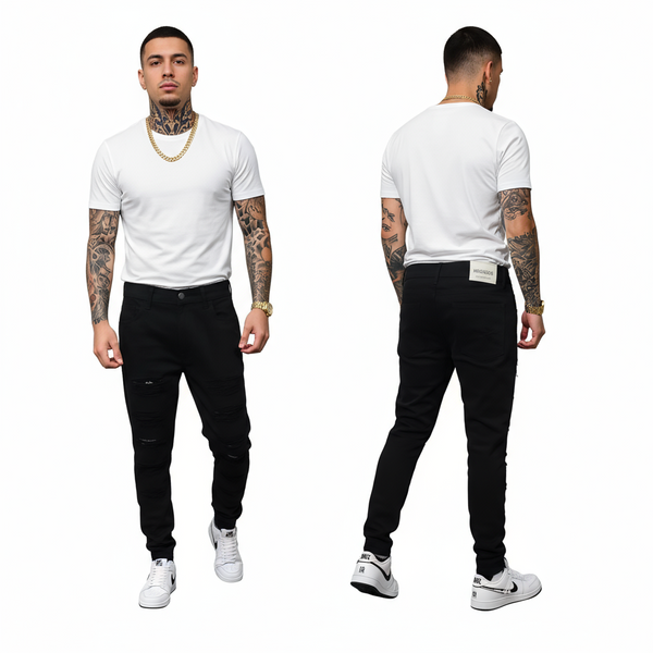 *SOUTHPOLE* (BLACK) ~RIPPED DENIM FOR MEN~ (34'' x 32'')