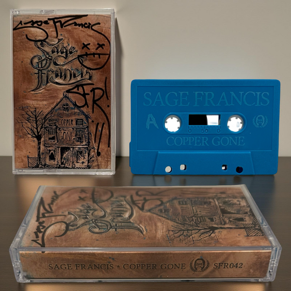 •SAGE FRANCIS - COPPER GONE• ~2014 LIMITED EDITION PRESSING~ (BLUE CASSETTE TAPE) (SIGNED BY SF)