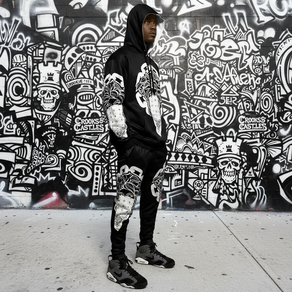 •CROOKS & CASTLES• JOGGER SWEATSUITS SUITS (FLEECY SOFT LINED) (1 of 1 Sample)
