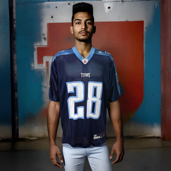 ^TENNESSEE TITANS^ (JOHNSON) ~ON FIELD~ NFL JERSEY