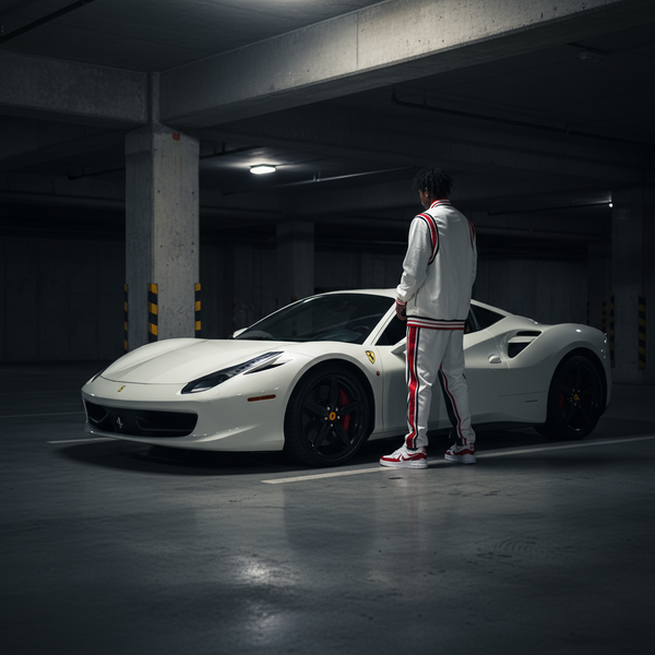 •UCXX• (WHITE-MULTI) ZIP UP TRACKSUITS (ACTIVEWEAR)