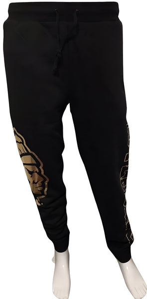 ^HUSTLE GANG^ (BLACK-GOLD) *COLLEGIATE* KNIT SWEATPANTS