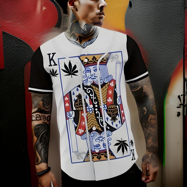 ^WEED KING^ Button up Baseball Jerseys (Sublimation)