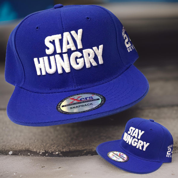 *Stay Hungry* snapback hat (Blue)