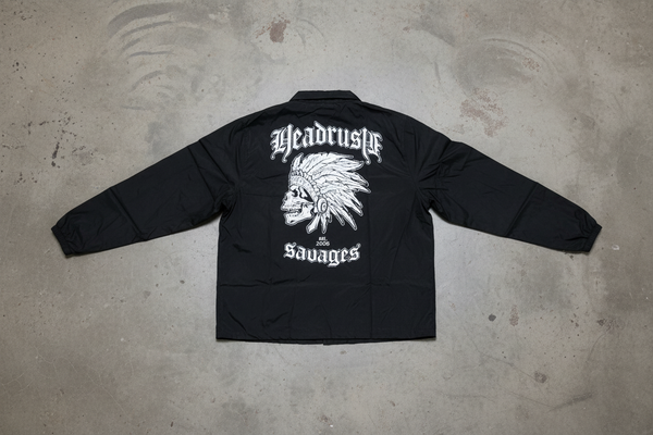 *HEADRUSH* (Black) ~Headrush Savages~ lined windbreaker jackets (Button up)