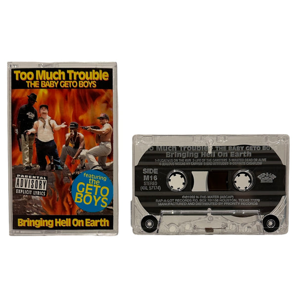 •TOO MUCH TROUBLE - BRINGING HELL ON EARTH• ~1992 OG PRESSING~ (CASSETTE TAPE)