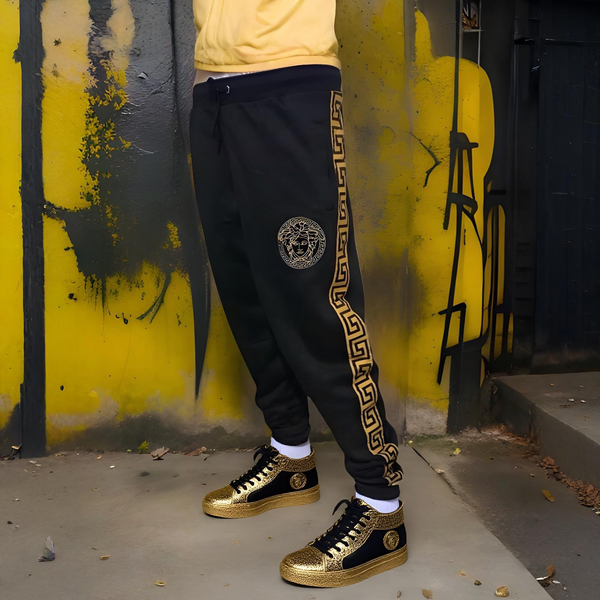 ^MEDUSA STYLE^ (STYLE) (BLACK-GOLD) JOGGER SWEATPANTS ~LUXURY~