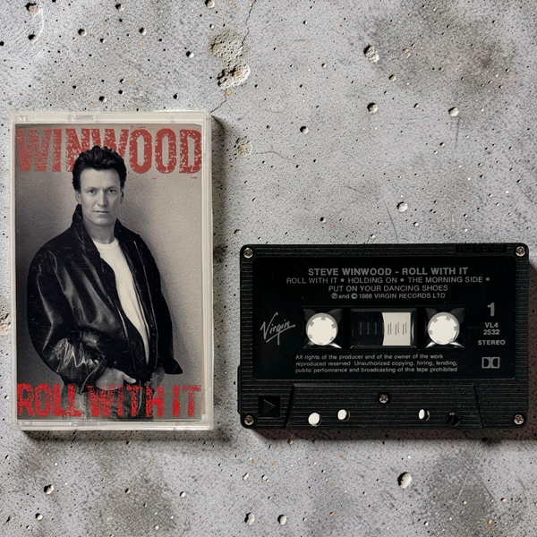 •STEVE WINWOOD ~ ROLL WITH IT• ~1988 OG CANADIAN PRESSING~ (CASSETTE TAPE)