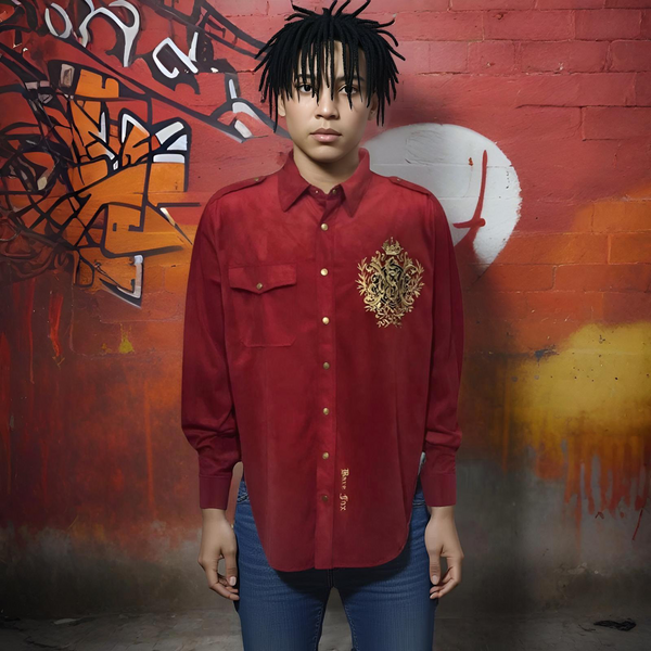 ^BAREFOX^ FANCY BUTTON UP DRESS SHIRTS (EMBROIDERED)