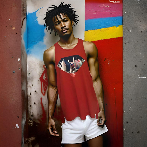 ^DIAMOND SUPPLY CO.^ (RED) GRAPHIC PRINT TANK TOP