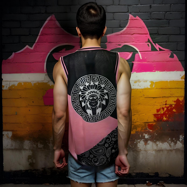 ^CHIEFIN’^ (PINK-BLACK-PAISLEY) MESH BASKETBALL JERSEYS (UNISEX)