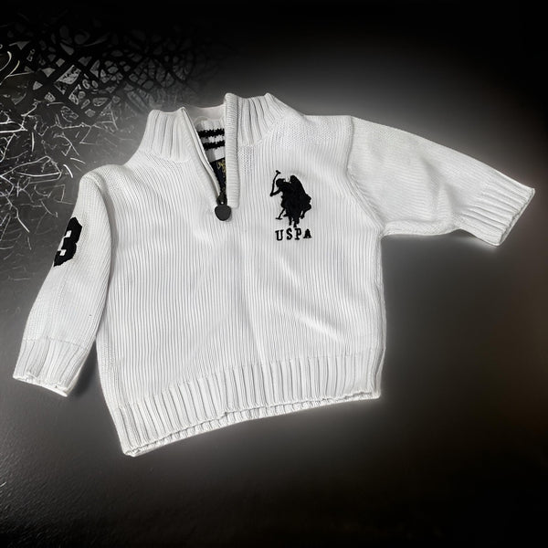 *U.S. POLO ASSN.* 1/4 ZIP UP SWEATER FOR KIDS (3 MONTH)
