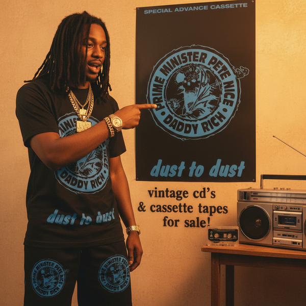 •PRIME MINISTER PETE NICE & DADDY RICH ~ DUST TO DUST• (1993 PROMO COPY) (CASSETTE TAPE)