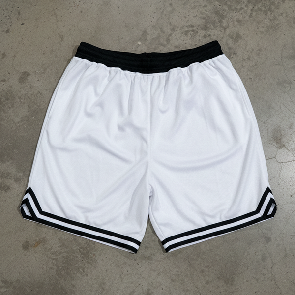 *MESH BASKETBALL SHORTS* (White) ~Lined~Zip Pockets~