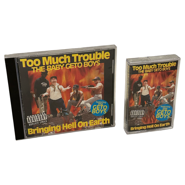 •TOO MUCH TROUBLE - BRINGING HELL ON EARTH• ~1992 OG PRESSINGS~ (CD & CASSETTE TAPE)