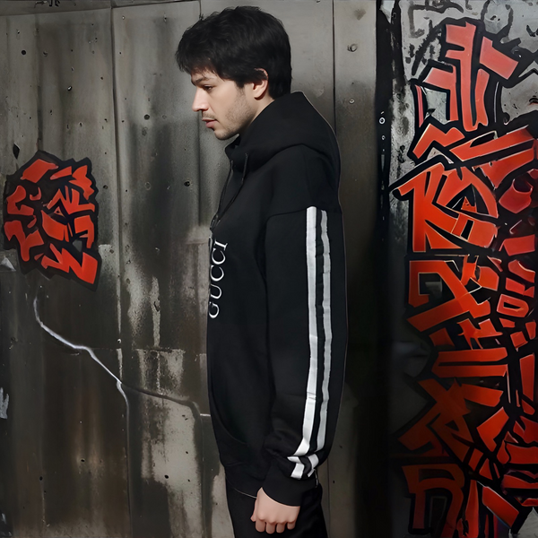 ^LUXURY^ (BLACK) ITALIAN EMBROIDERED PULLOVER HOODIES
