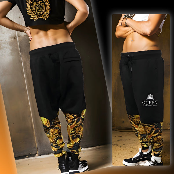 ^QUEEN V3R$@C3^ LUXURY CUT & SEW JOGGER SWEATPANTS (UNISEX) (EMBROIDERY)