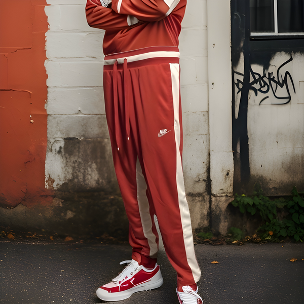 ^NIKE^ (RED) LOOSE FIT / STRAIGHT LEG TRACKPANTS