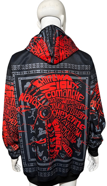 ^TRIBE VIBES^ (RED-GREY-BLACK) PULLOVER HOODIES