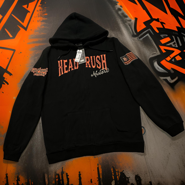 ^HEADRUSH^ (Black) ~Headrush Motors Chosen Few~ Zip Up Hoodies