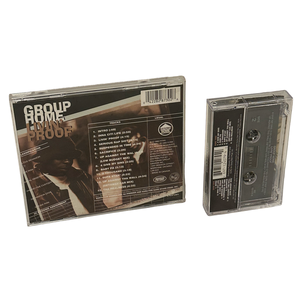 •GROUP HOME - LIVIN’ PROOF• ~1995 OG PRESSINGS~ (CD & CASSETTE TAPE) (TAPE POPPED)