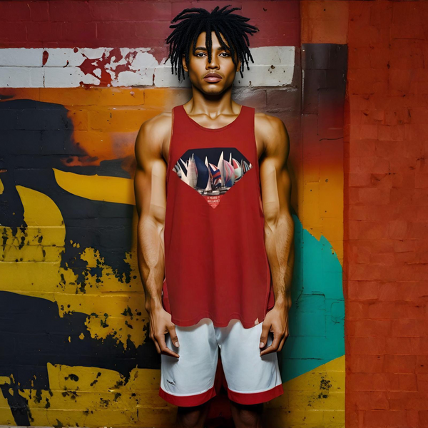 ^DIAMOND SUPPLY CO.^ (RED) GRAPHIC PRINT TANK TOP
