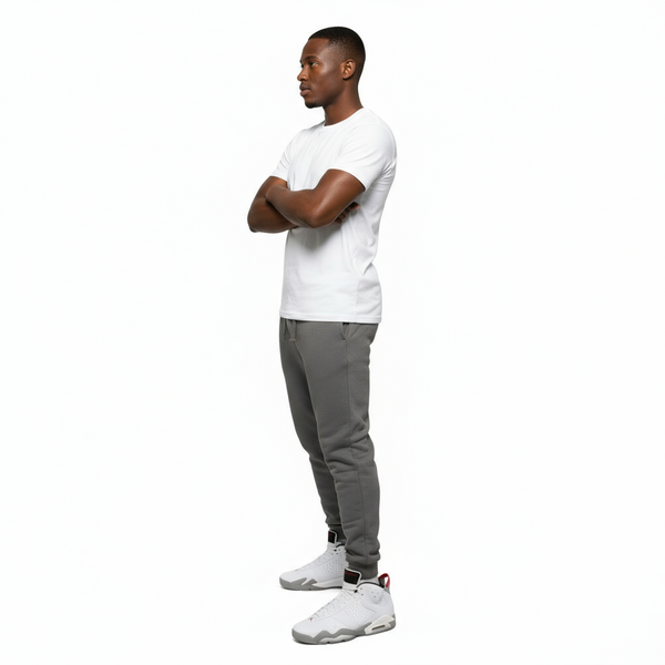 ^HUSTLE GANG^ (GREY) OPEN LEG SWEATPANTS