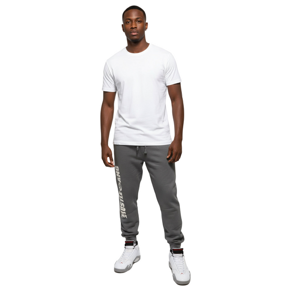 ^HUSTLE GANG^ (GREY) OPEN LEG SWEATPANTS