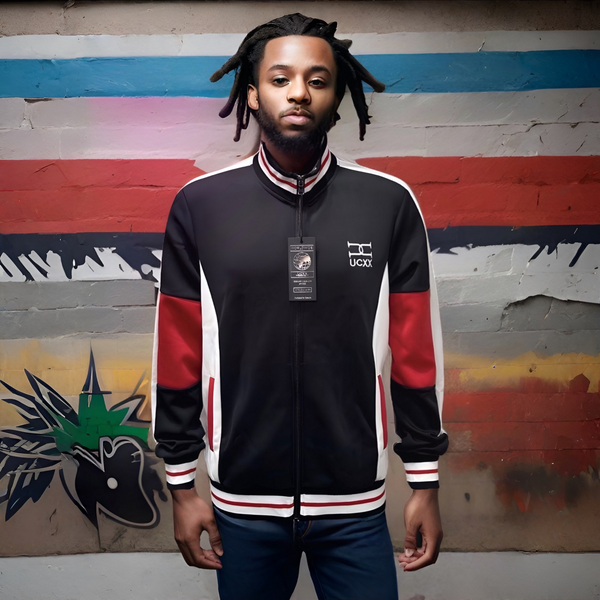 ^UCXX^ (BLACK-RED) ZIP UP TRACK JACKET (ACTIVEWEAR)