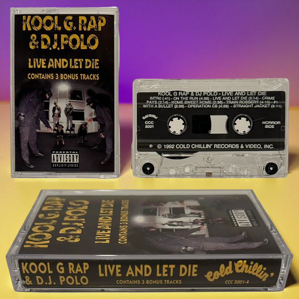 •KOOL G. RAP & D.J. POLO ~ LIVE AND LET DIE• ~1992 OG PRESSING~ (CASSETTE TAPE) (5)