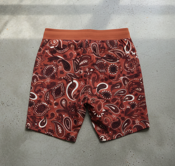 *PRO DAYA* red/black paisley pattern cotton shorts