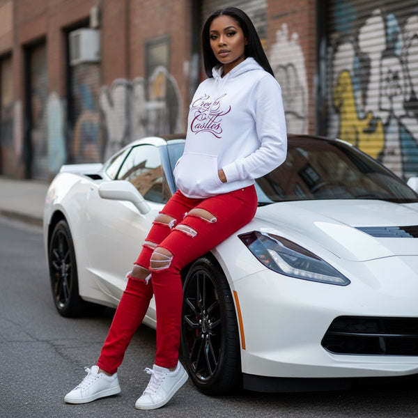 *CROOKS & CASTLES* (WHITE) PULLOVER HOODIES FOR WOMEN