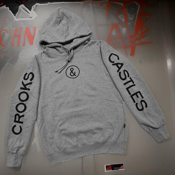 *CROOKS & CASTLES* (GREY) THREE SIDED GRAPHIC PRINT HOODIES FOR MEN