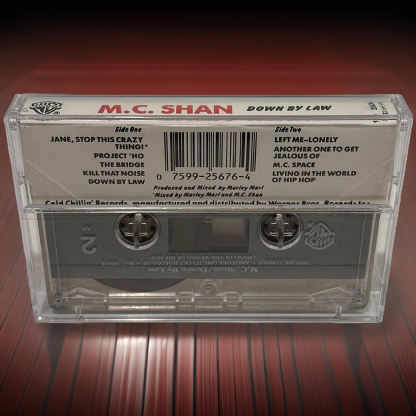 •M.C. SHAN ~ DOWN BY LAW• ~1987  OG PRESSING~ (CASSETTE TAPE)