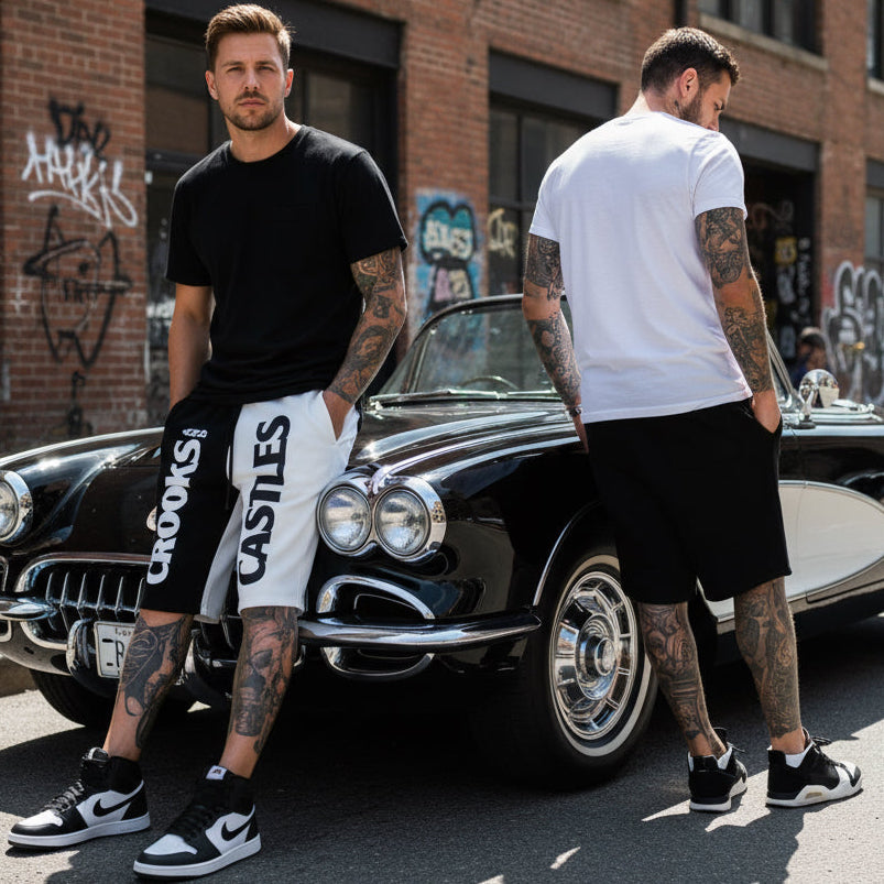 *CROOKS & CASTLES* ~2 tone activewear or casual style shorts~